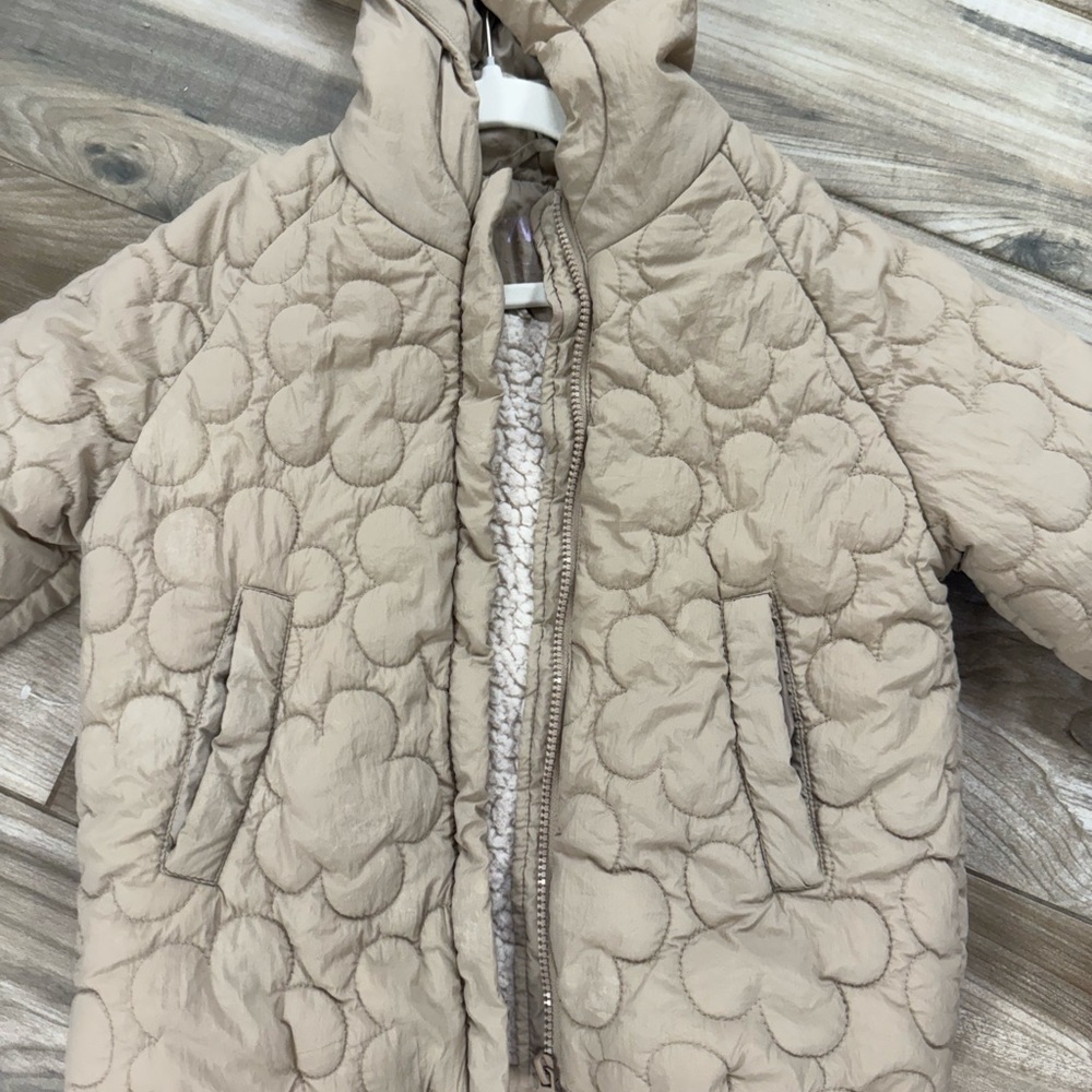 Zara Kids Tan Floral Puffer Jacket